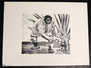 Unframed Lithograph on paper numbered 33/75 and signed A ZALCE