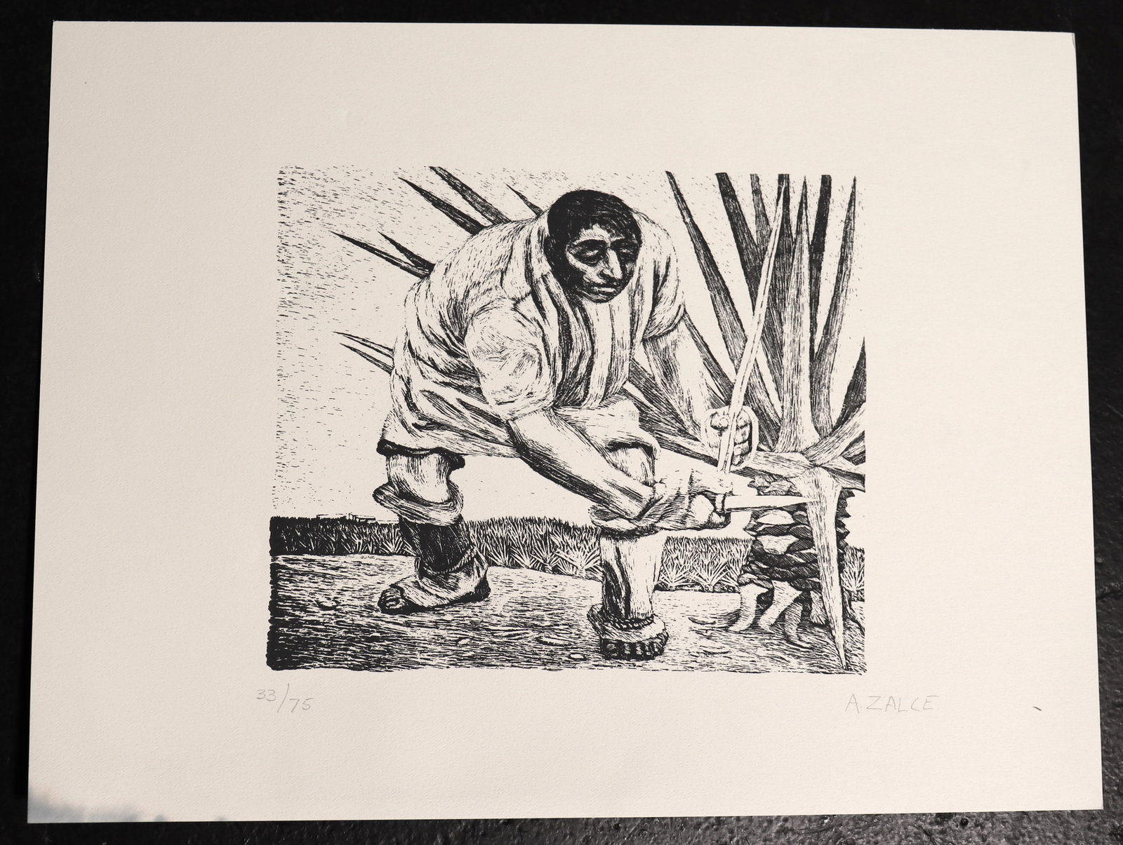 Unframed Lithograph on paper numbered 33/75 and signed A ZALCE (1 of 5)