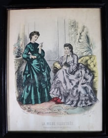 Framed Colored Print Titled la mode illustree French