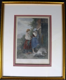 Framed Colored Print after Henry Campotosto. (British, 1871 - 1910) Titled the Dead Lamb.