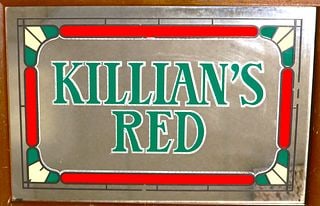 Framed Vintage Killians Red Pub Sign and Mirror