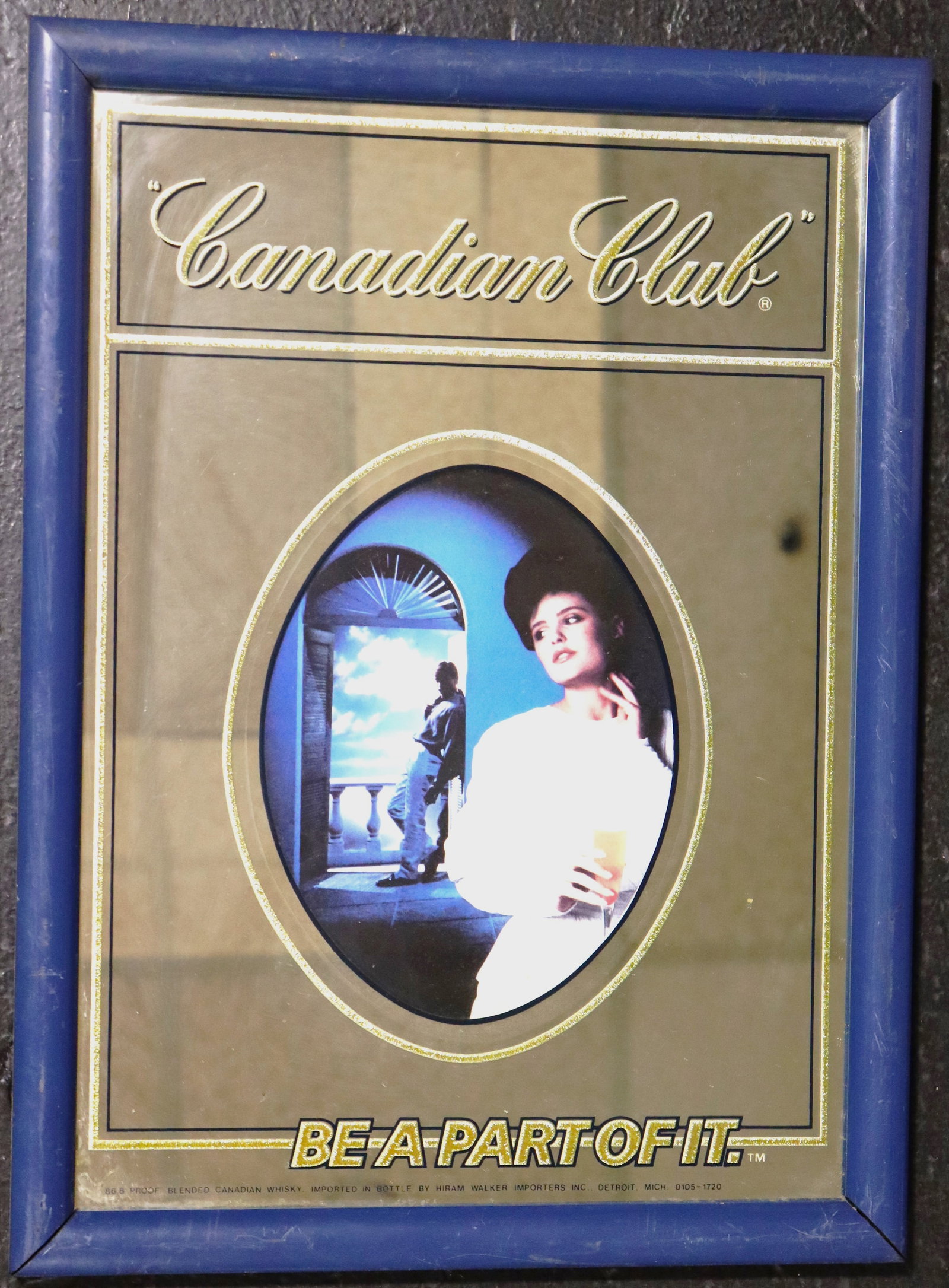 Framed Vintage Canadian Club Mirror Pub Sign (1 of 6)