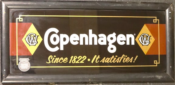 Framed Vintage Copenhagen tobacco sign