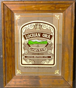 Framed Vintage Pub Sign and Mirror for Lochan Ora