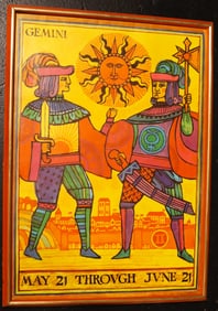 Framed Vintage Advertising Poster of the Gemini zodiac sign