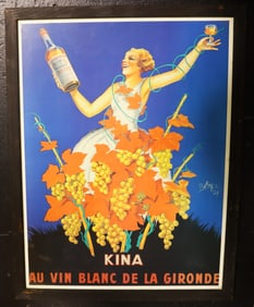 Framed Vintage French advertising poster for Kina Lillet