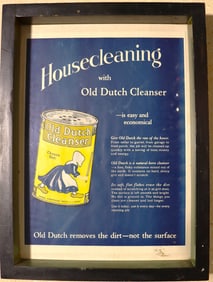 Framed Vintage Advertising for Old Dutch Cleanser
