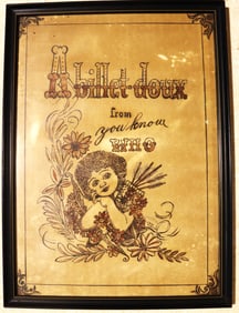 Framed Vintage print of A billet-doux from you know WHO