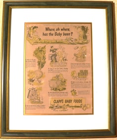 Framed Vintage Advertising for Clapp's Baby Foods,