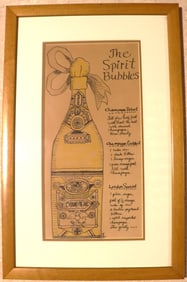 Framed Vintage illustration titled "The Spirit Bubbles"