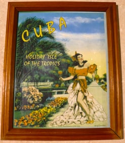 Framed Vintage Advertising of "Cuba, Holiday Isle of the Tropics"