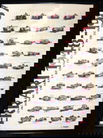 Framed Vintage poster titled "Ferrari 1948-1987 Quarant'Anni di Formula 1"
