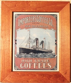 Framed Vintage Advertising for "Importers Coffee Co., New Orleans, LA.