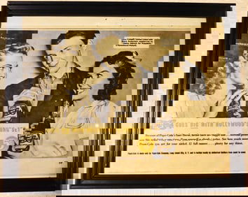 Framed Vintage Advertising for Pepsi-Cola from the 1940s