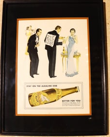 Framed Vintage Advertising for White Rock mineral water