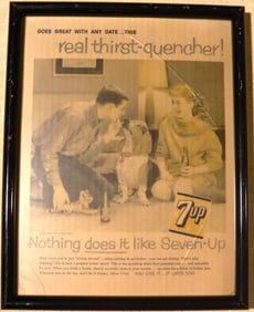 Framed Vintage Advertising of 7-Up from 1959