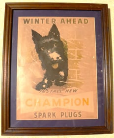Framed Vintage Advertising for Winter Ahead is well-known for Champion Spark Plugs