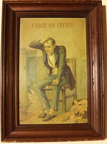 Framed Vintage Advertising Print "I Sold on Credit!"