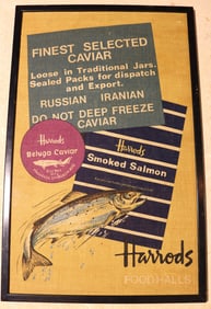 Framed Vintage Advertising from the Harrods Food Halls.