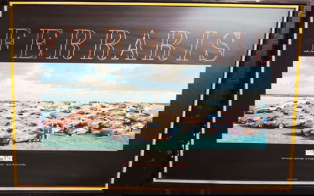Framed Vintage Poster of Ferraris at 1984 Monterey Historic Automobiles Races