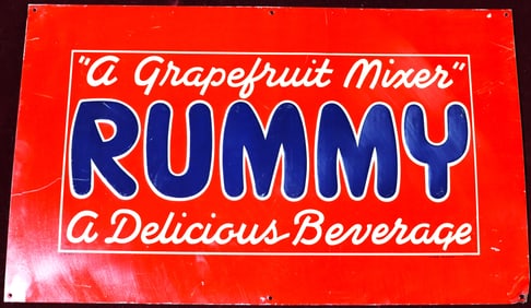 Vintage Metal Sign, Rummy a Grapefruit Mixer