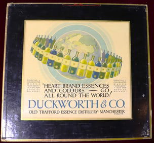 Early 20th Century double sided Duckworth's & Co essences advertising board