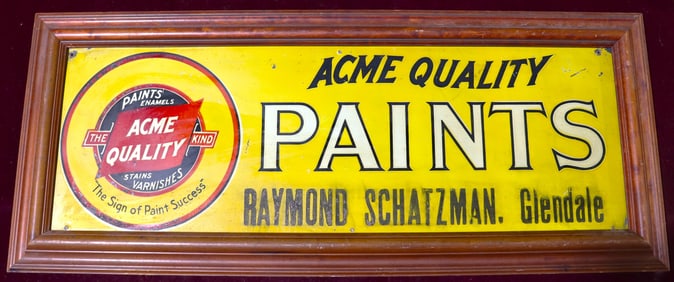 Framed Acme Quality Paints Wooden Sign