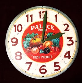 Vintage Kitchen Clock Palace Brand Fresh Produce by Timeworks inc,Berkeley, CA