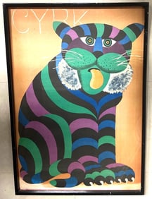 Hubert Hilscher CYRK Tiger Cat Polish Circus 1971 Poster