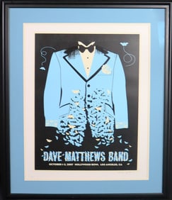 Framed Poster 2007 Dave Matthews Band - Hollywood Silkscreen Concert Poster by Methane
