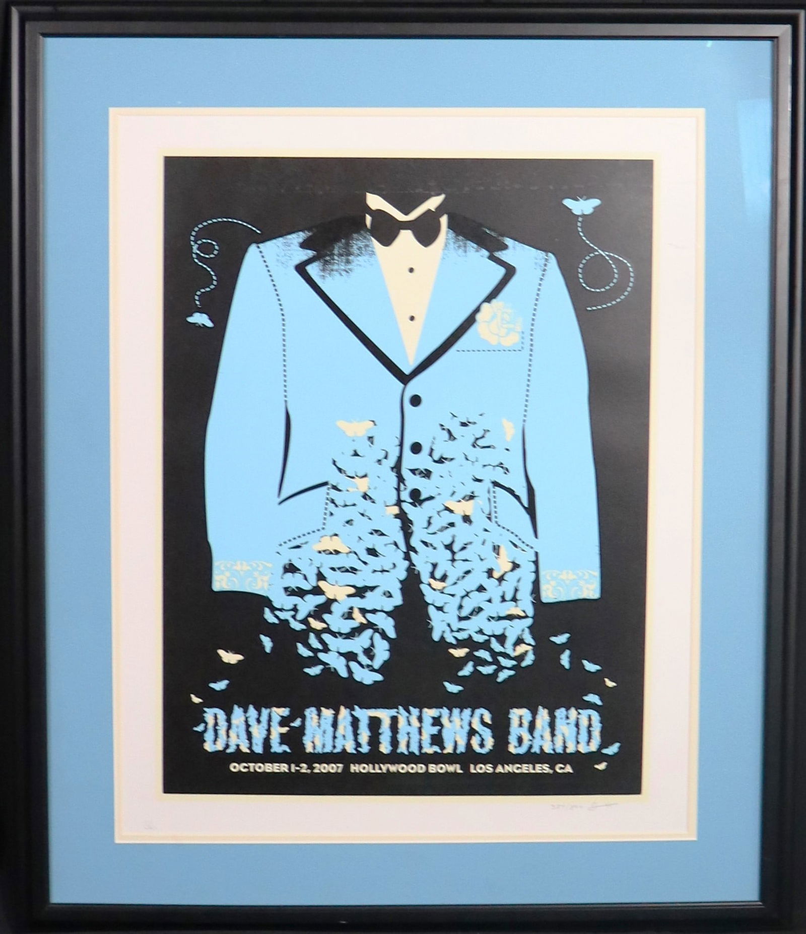 Framed Poster 2007 Dave Matthews Band - Hollywood Silkscreen Concert Poster by Methane (1 of 6)