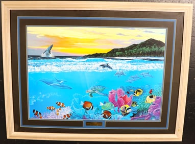 Framed lithograph on paper signed John Akers and numbered 27 /1900