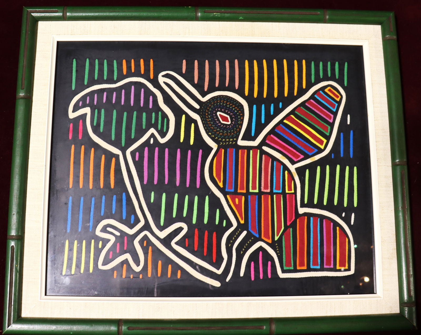 Framed rainbow bird on branch (1 of 4)