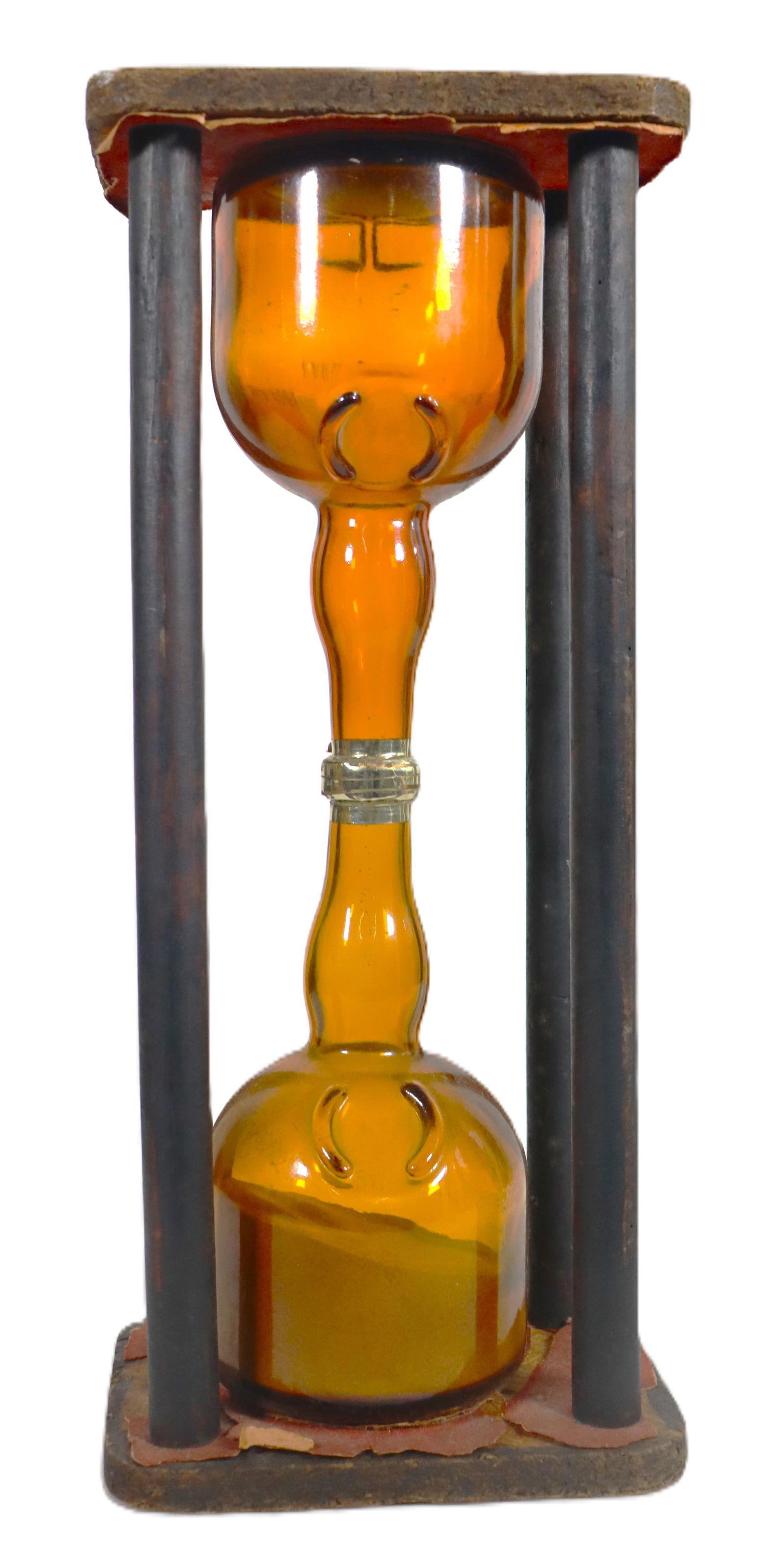 Vintage hourglass, also known as a sandglass or sand timer. (1 of 5)