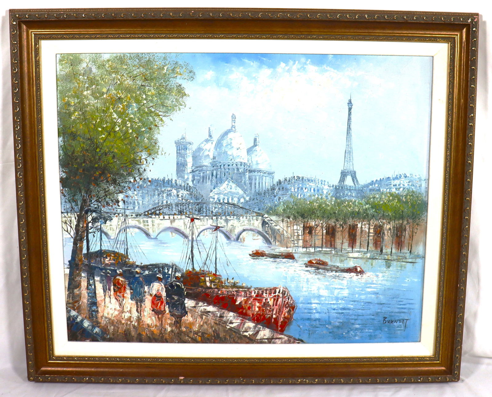 Framed Oil on Canvas painting signed BURNETT (1 of 6)