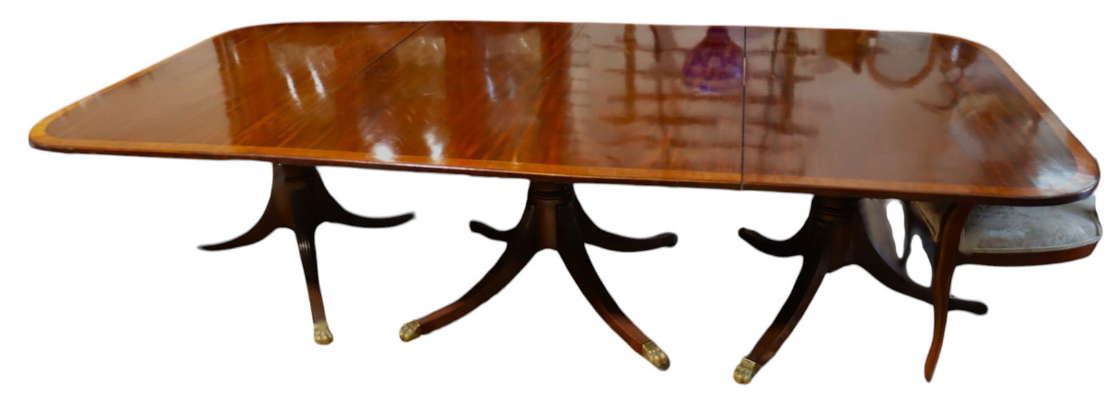 Three Pedestals English Dining Table - 5