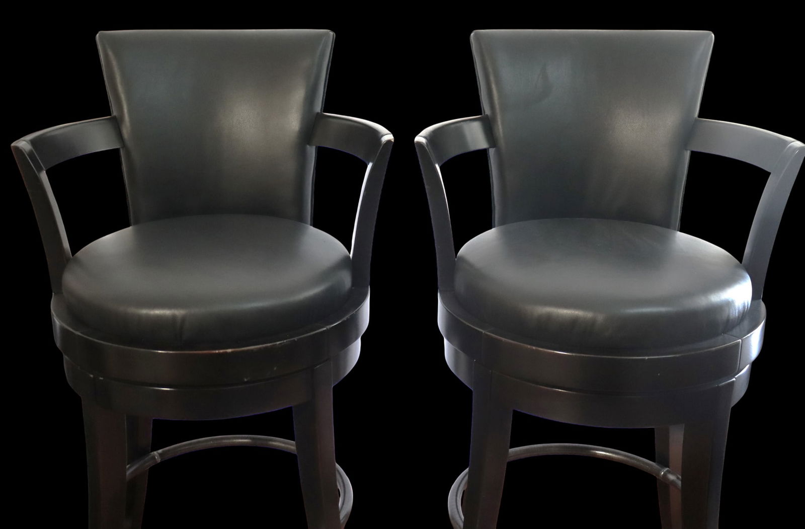 Two Swivel Bar Stools. - 4
