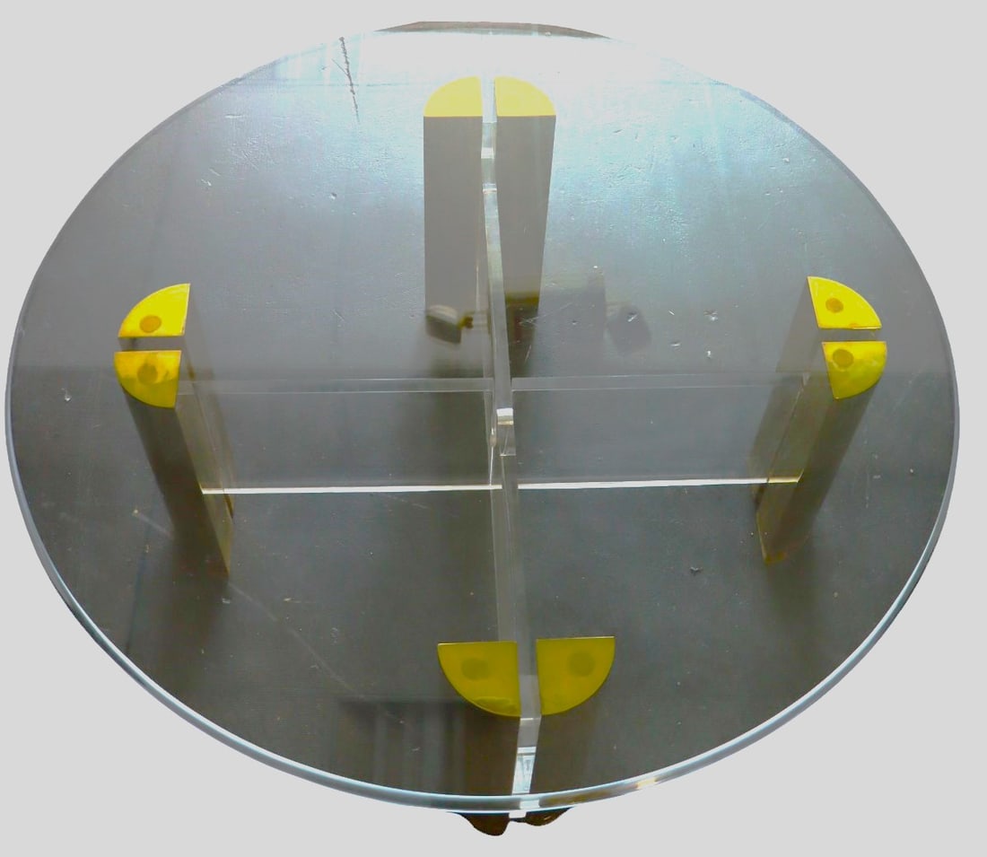 Glass Coffee Table Round Modern - 8