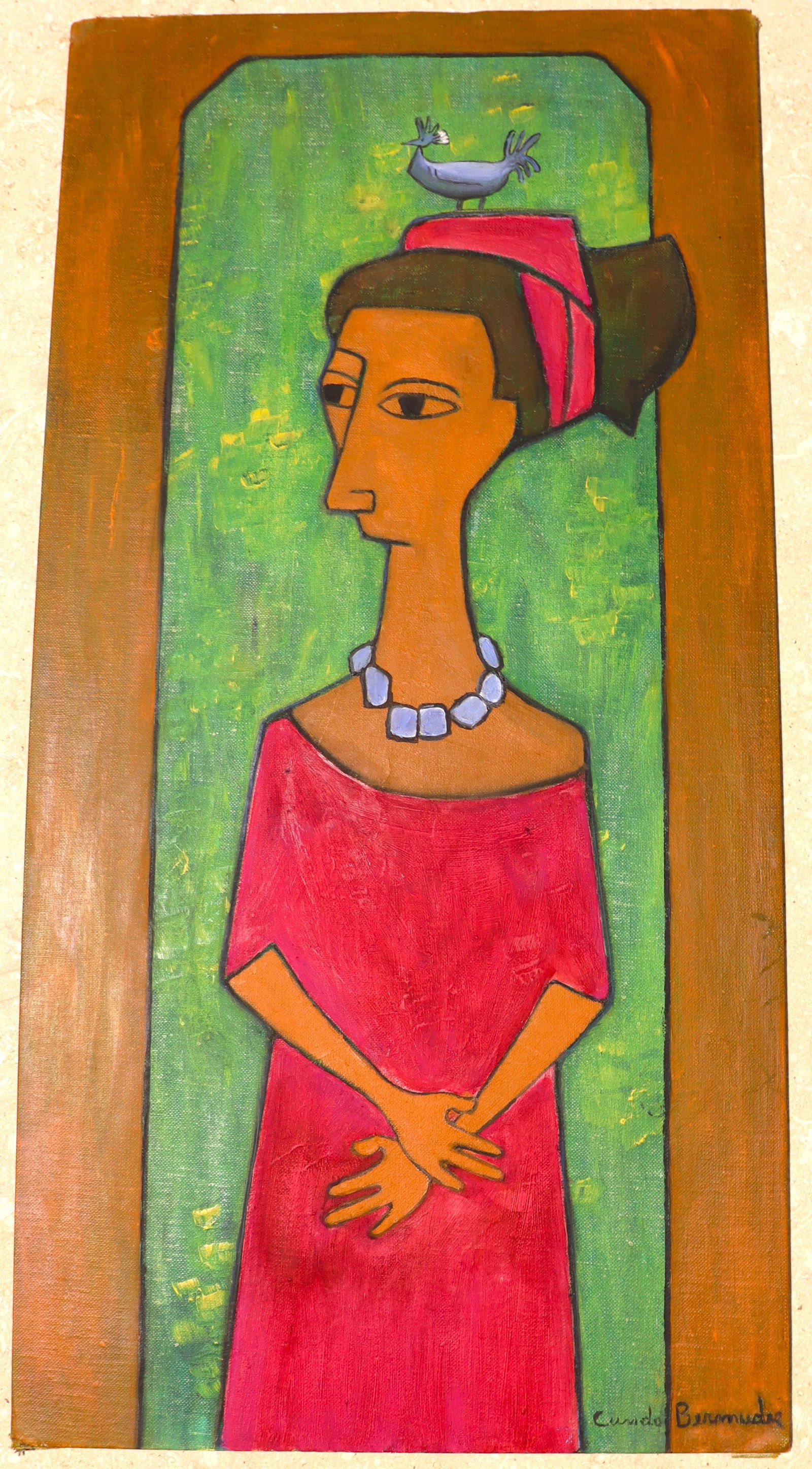 Unframed Oil on canvas panel signed Cundo Bermudez (1 of 6)