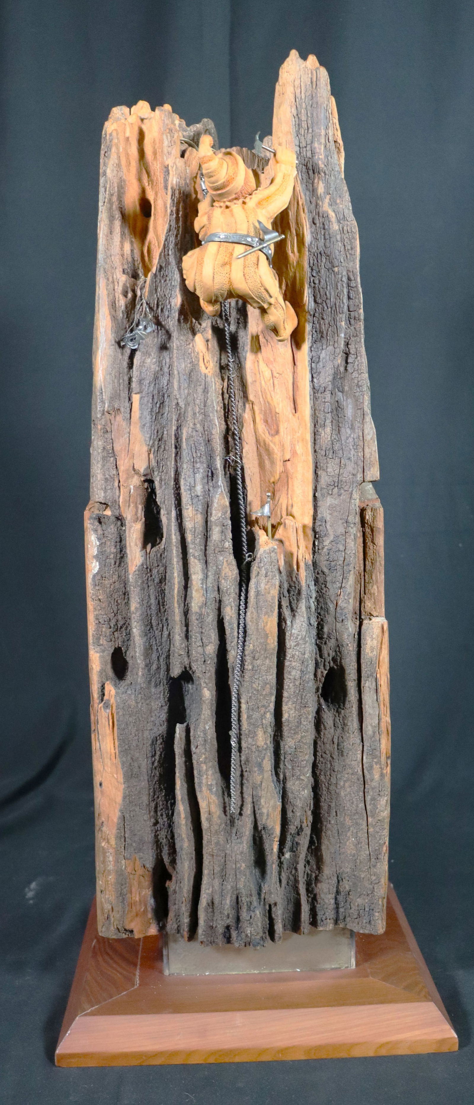 VERY RARE CIGAR HUMIDOR by José Ernesto Aguilera Titled EL RETO: VERY RARE CIGAR HUMIDOR by José Ernesto Aguilera (Cuban) Titled EL RETO This humidor is an unique creation by José Ernesto Aguilera made with an old piece of wood coming from an old