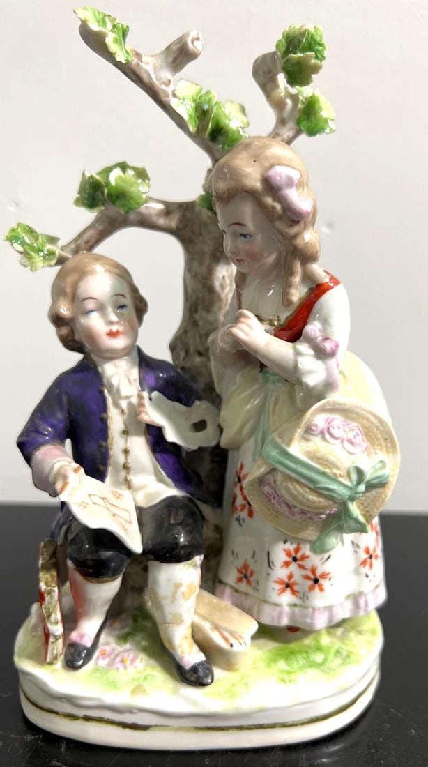 GERMAN PORCELAIN FIGURINE MAN WITH WOMAN (1 of 8)