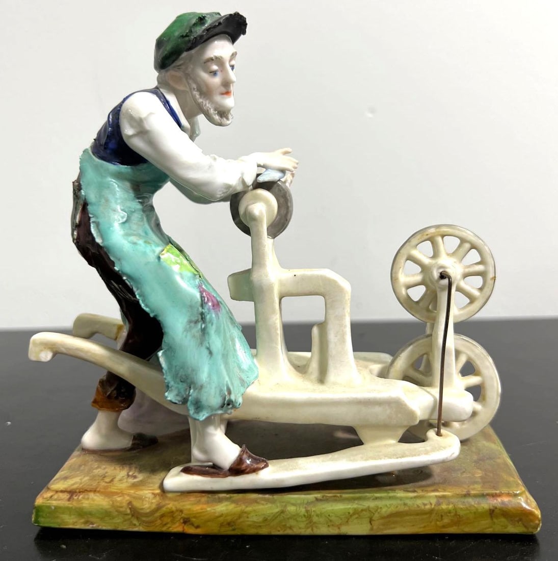 German Vintage Porcelain figurine the knife sharpener. (1 of 8)