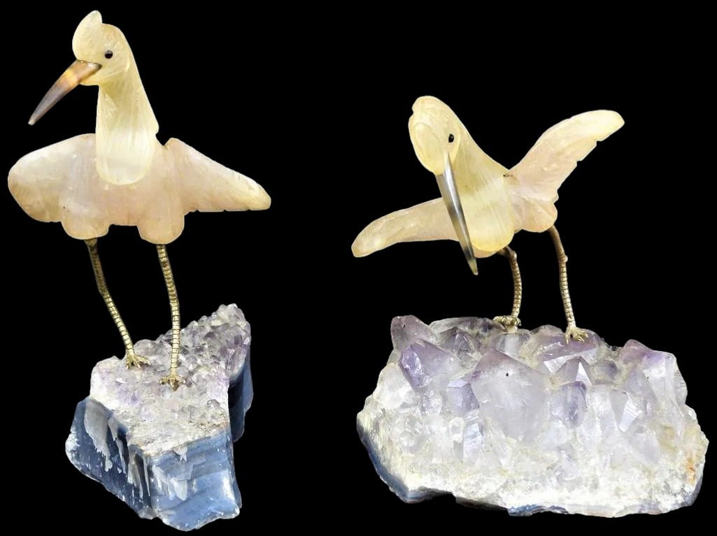 Two Brazilian Hand-Carved Gemstone Birds (1 of 7)