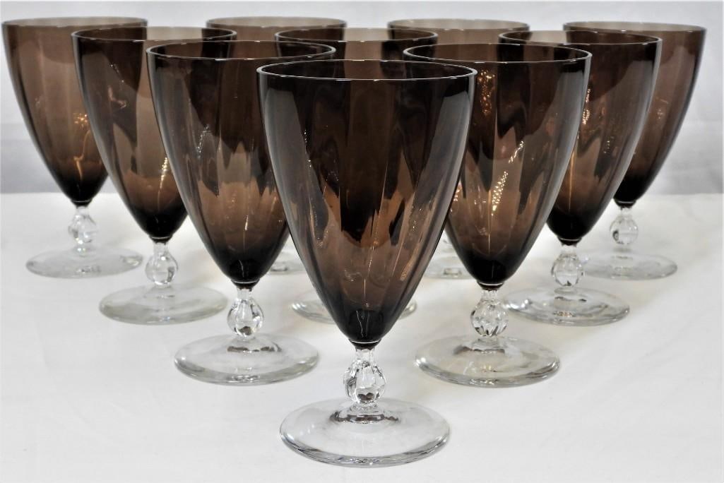 Mid century modern mirror effect ombre wine glasses. Set of 10 wine/ brandy glasses: Mid-century modern mirror effect ombre wine glasses. Set of 10 wine/ brandy glasses. The process of applying metallic glaze gives these glasses an iridescent metallic ombre glow, or what is known as