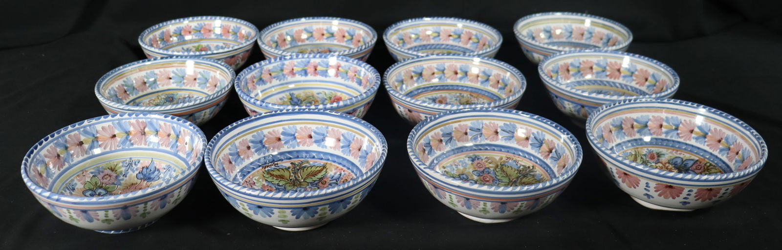 12 X Vintage Sevillarte Hand Painted Floral Ceramic Bowl from Spain (1 of 9)