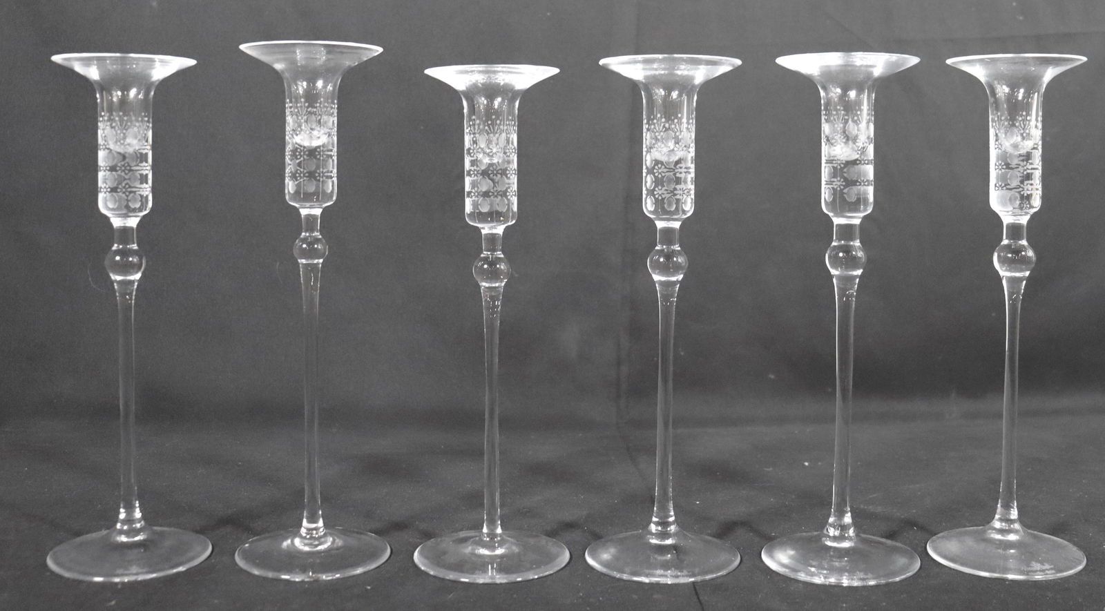 Six Rosenthal Crystal Hand Blown candlesticks (1 of 8)