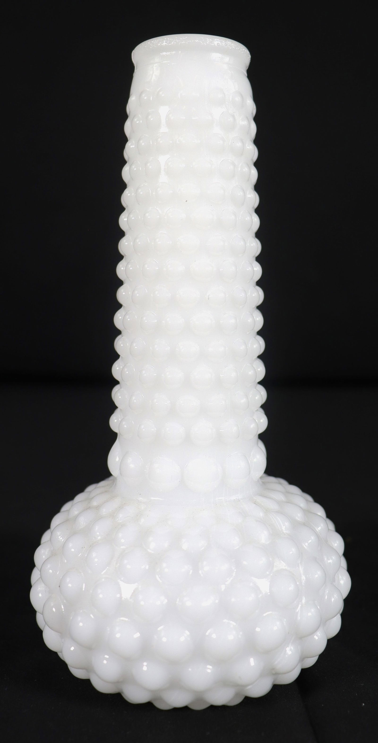 Vintage Hobnail Milk Glass Vase, White Glass Bud Vase (1 of 5)