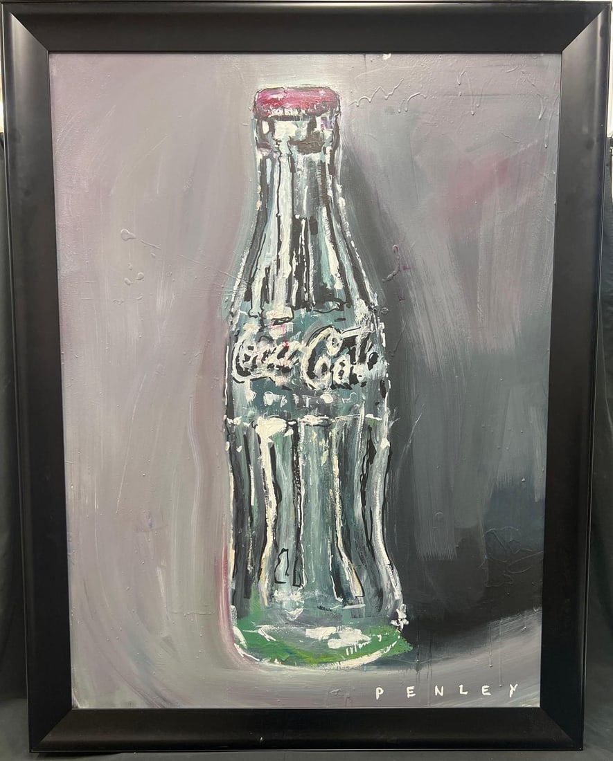 Acrylic on Canvas by Steve PENLEY, hand Signed in Acrylic Bottom Right: Original Acrylic on Canvas by Steve PENLEY, Titled COCA COLA, hand Signed in Acrylic Bottom Right with COADIMENSIONS: Height 48 inch / 122 cm 