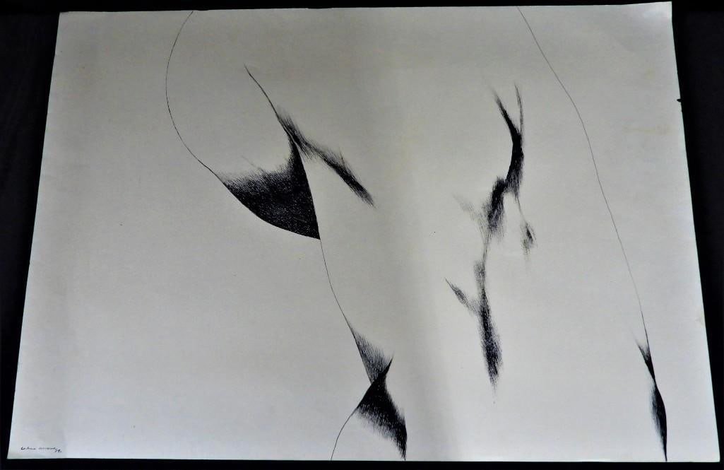 Unframed Drawing on paper signed Servando CABRERA MORENO and dated 79 - 2