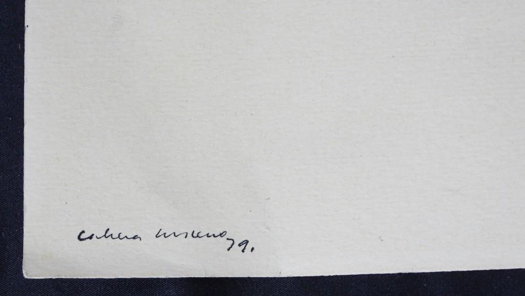 Unframed Drawing on paper signed Servando CABRERA MORENO and dated 79 - 3